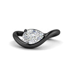 Load image into Gallery viewer, pear-shaped-curve-wave-diamond-solitaire-engement-ring-in-black-gold-fd11566per-nl-bg.jpg
