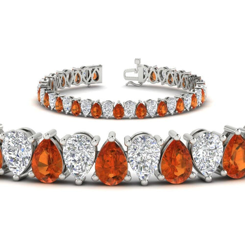 Pear Shaped Tennis Bracelet 21 Carat