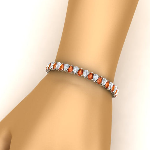 Pear Shaped Tennis Bracelet 21 Carat