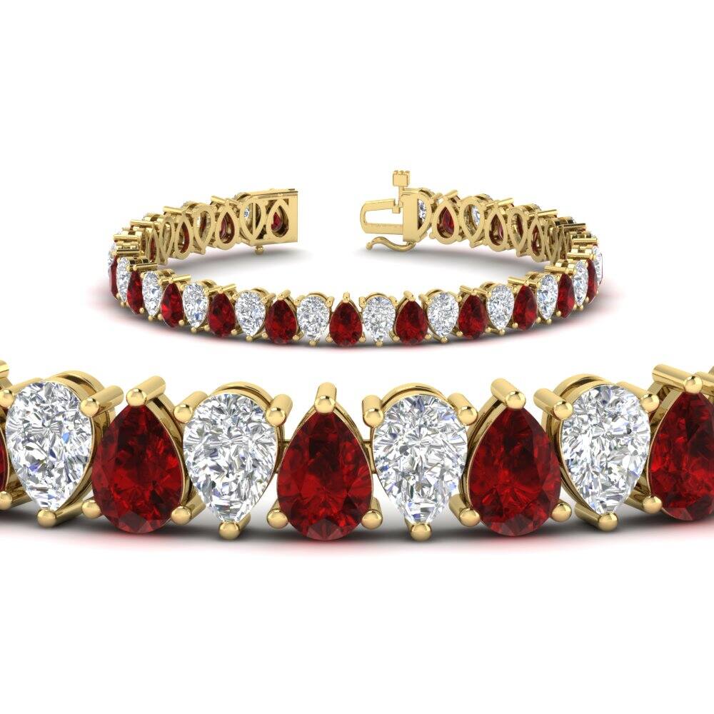 Pear Shaped Tennis Bracelet 21 Carat
