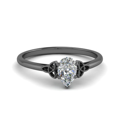 Pear Shaped Celtic Solitaire Engagement Ring