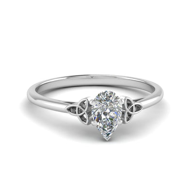 Pear Shaped Celtic Solitaire Engagement Ring