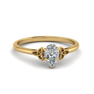 Pear Shaped Celtic Solitaire Engagement Ring