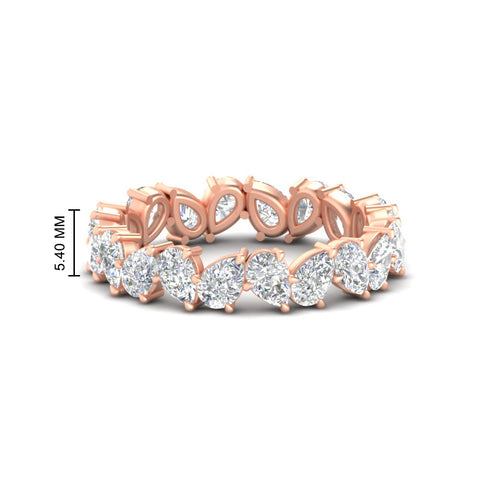 Pear Eternity Wedding Band Zig Zag