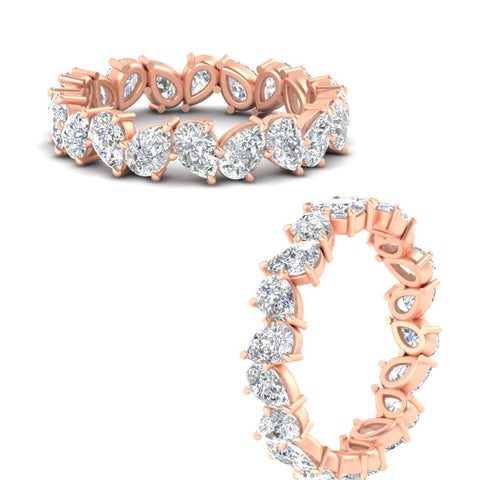 Pear Eternity Wedding Band Zig Zag