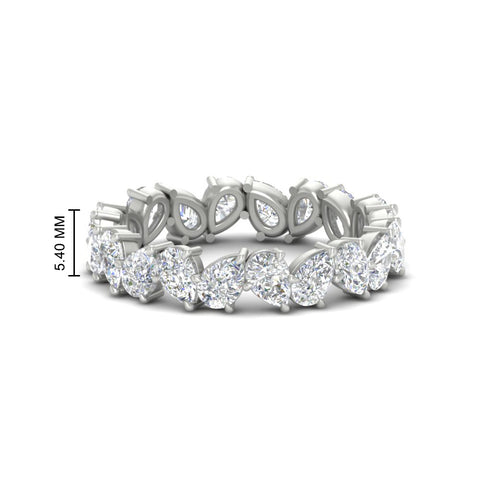 Pear Eternity Wedding Band Zig Zag