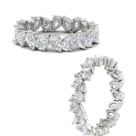 Pear Eternity Wedding Band Zig Zag