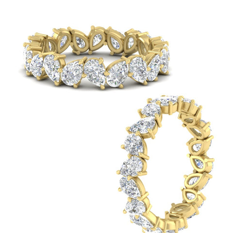 Pear Eternity Wedding Band Zig Zag