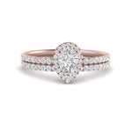 Load image into Gallery viewer, pear-shaped-diamond-halo-wedding-ring-set-in-rose-gold-FD8523PE-NL-RG