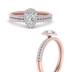 Load image into Gallery viewer, pear-shaped-diamond-halo-wedding-ring-set-in-rose-gold-FD8523PE-NL-RG