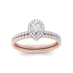 Load image into Gallery viewer, pear-shaped-diamond-halo-wedding-ring-set-in-rose-gold-FD8523PE-NL-RG
