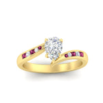 Load image into Gallery viewer, pear-shaped-diamond-swirl-channel-set-pink-sapphire-wedding-ring-in-yellow-gold-FDENS4028PERGSADRPIANGLE5-NL-YG.jpg?v=1754995955