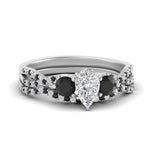 Load image into Gallery viewer, pear-shaped-diamond-twisted-floral-prong-black-diamond-wedding-set-white-gold-FD10257PEGBLACK-NL-WG_89f80c56-dc9a-4870-a08b-b044ca85e661?v=1756360158
