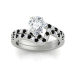 Load image into Gallery viewer, pear-shaped-diamond-wedding-ring-set-with-black-diamond-in-FDENS3007PEGBLACK-NL-WG
