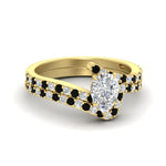 Load image into Gallery viewer, pear-shaped-diamond-wedding-ring-set-with-black-diamond-in-FDENS3007PEGBLACK-NL-YG
