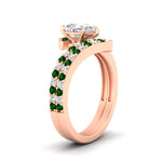 Load image into Gallery viewer, pear-shaped-diamond-wedding-ring-set-with-emerald-in-FDENS3007PEGEMGR-NL-RG
