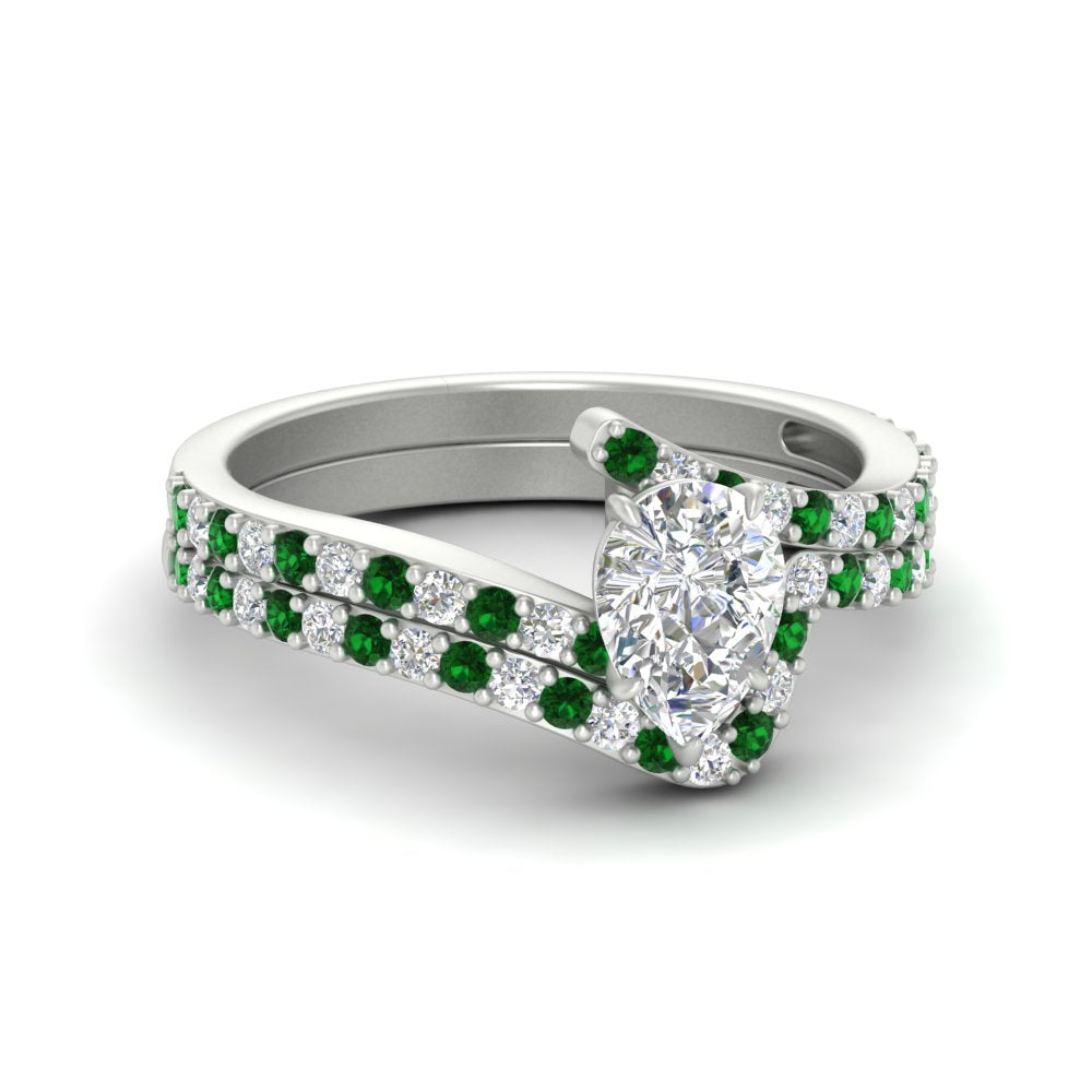 pear-shaped-diamond-wedding-ring-set-with-emerald-in-FDENS3007PEGEMGR-NL-WG