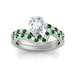 Load image into Gallery viewer, pear-shaped-diamond-wedding-ring-set-with-emerald-in-FDENS3007PEGEMGR-NL-WG
