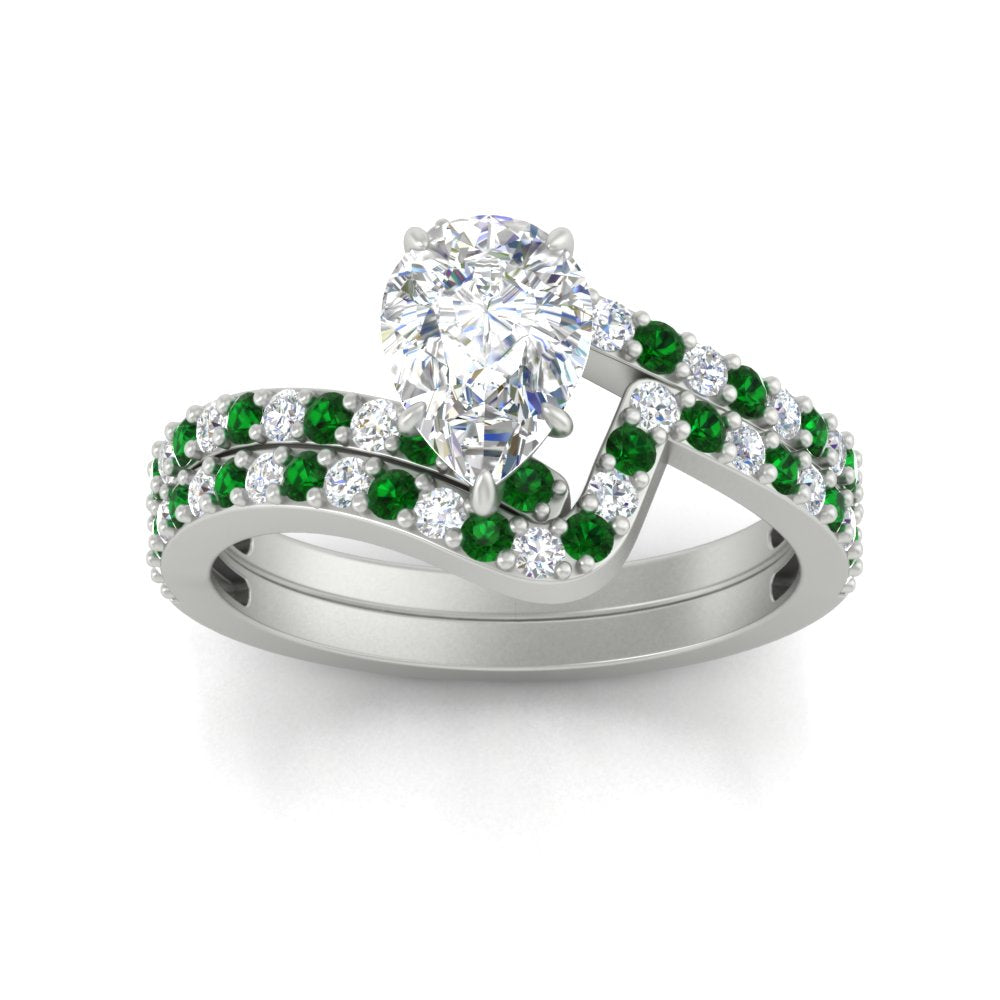pear-shaped-diamond-wedding-ring-set-with-emerald-in-FDENS3007PEGEMGR-NL-WG