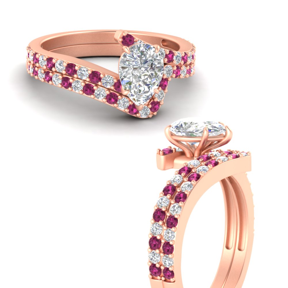 pear-shaped-diamond-wedding-ring-set-with-pink-sapphire-in-FDENS3007PEGSADRPI-NL-RG