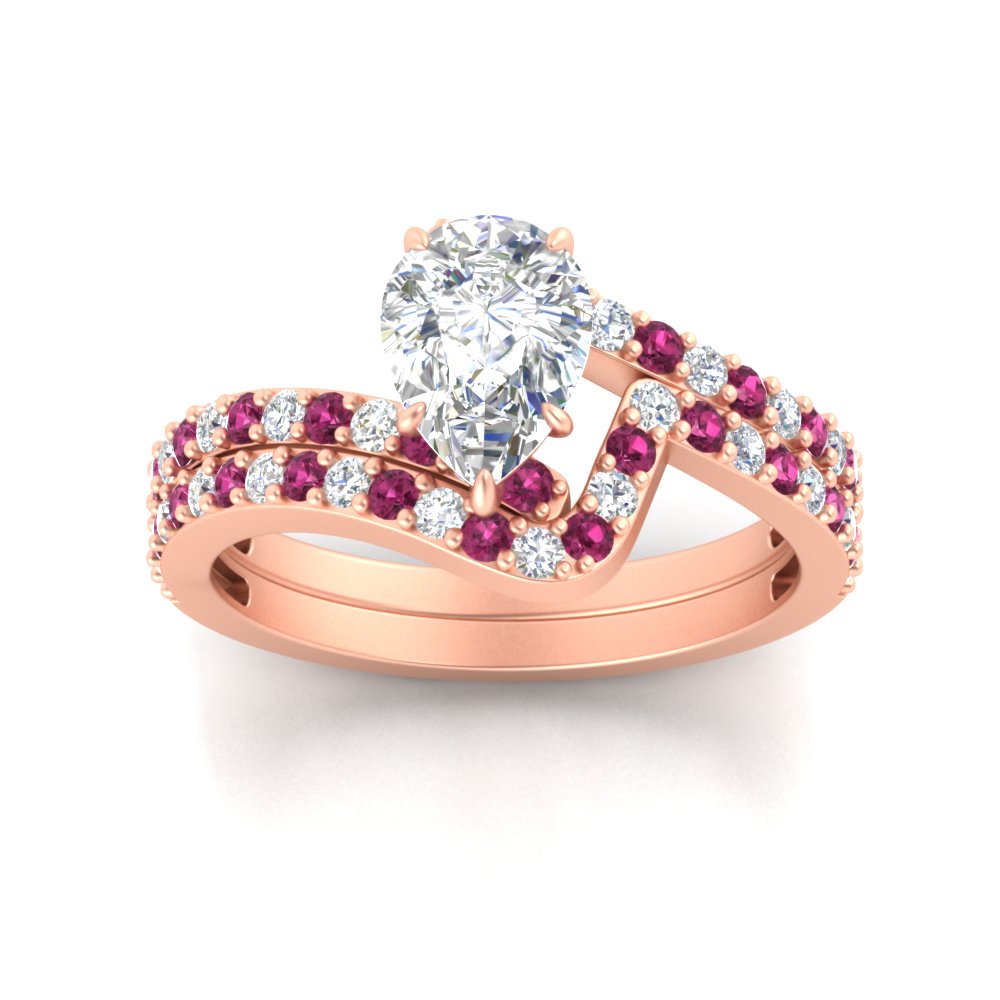 pear-shaped-diamond-wedding-ring-set-with-pink-sapphire-in-FDENS3007PEGSADRPI-NL-RG