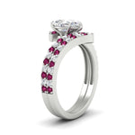 Load image into Gallery viewer, pear-shaped-diamond-wedding-ring-set-with-pink-sapphire-in-FDENS3007PEGSADRPI-NL-WG
