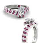 Load image into Gallery viewer, pear-shaped-diamond-wedding-ring-set-with-pink-sapphire-in-FDENS3007PEGSADRPI-NL-WG
