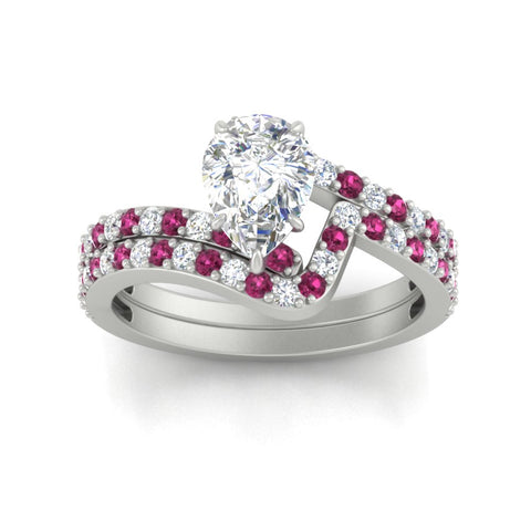 pear-shaped-diamond-wedding-ring-set-with-pink-sapphire-in-FDENS3007PEGSADRPI-NL-WG