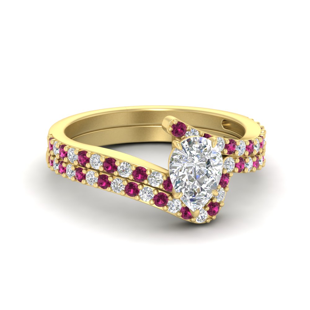 pear-shaped-diamond-wedding-ring-set-with-pink-sapphire-in-FDENS3007PEGSADRPI-NL-YG