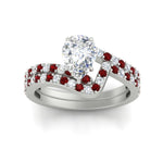 Load image into Gallery viewer, pear-shaped-diamond-wedding-ring-set-with-ruby-in-FDENS3007PEGRUDR-NL-WG
