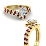 Load image into Gallery viewer, pear-shaped-diamond-wedding-ring-set-with-ruby-in-FDENS3007PEGRUDR-NL-YG
