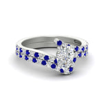 Load image into Gallery viewer, pear-shaped-diamond-wedding-ring-set-with-sapphire-in-FDENS3007PEGSABL-NL-WG
