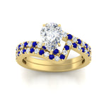 Load image into Gallery viewer, pear-shaped-diamond-wedding-ring-set-with-sapphire-in-FDENS3007PEGSABL-NL-YG
