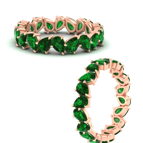 Pear Eternity Wedding Band Zig Zag