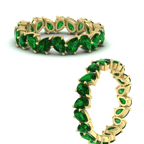 Pear Eternity Wedding Band Zig Zag
