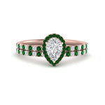 Load image into Gallery viewer, pear-shaped-emerald-halo-wedding-ring-set-in-rose-gold-FD8523PEGEMGR-NL-RG