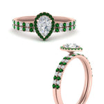 Load image into Gallery viewer, pear-shaped-emerald-halo-wedding-ring-set-in-rose-gold-FD8523PEGEMGR-NL-RG