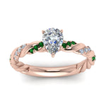 Load image into Gallery viewer, pear-shaped-emerald-twisted-vine-engagement-ring-in-rose-gold-FD9127PERGEMGRANGLE5-NL-RG
