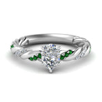 Load image into Gallery viewer, pear-shaped-emerald-twisted-vine-engagement-ring-in-white-gold-FD9127PERGEMGR-NL-WG
