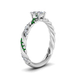 Load image into Gallery viewer, pear-shaped-emerald-twisted-vine-engagement-ring-in-white-gold-FD9127PERGEMGRANGLE2-NL-WG