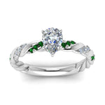Load image into Gallery viewer, pear-shaped-emerald-twisted-vine-engagement-ring-in-white-gold-FD9127PERGEMGRANGLE5-NL-WG