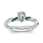Load image into Gallery viewer, pear-shaped-emerald-twisted-vine-engagement-ring-in-white-gold-FD9127PERGEMGRANGLE5-NL-WG
