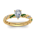 Load image into Gallery viewer, pear-shaped-emerald-twisted-vine-engagement-ring-in-yellow-gold-FD9127PERGEMGRANGLE5-NL-YG