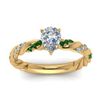 Load image into Gallery viewer, pear-shaped-emerald-twisted-vine-engagement-ring-in-yellow-gold-FD9127PERGEMGRANGLE5-NL-YG
