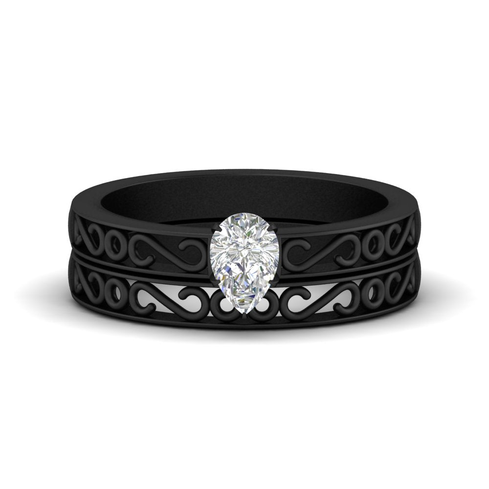 pear-shaped-filigree-single-stone-diamond-wedding-ring-set-in-black-gold-FDENS3289PE-NL-BG.jpg?v=1763371075