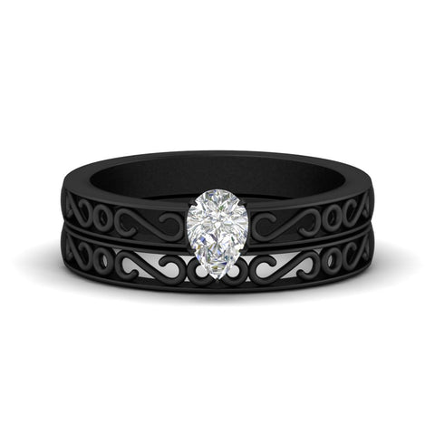 pear-shaped-filigree-single-stone-diamond-wedding-ring-set-in-black-gold-FDENS3289PE-NL-BG.jpg?v=1763371075