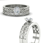 Load image into Gallery viewer, pear-shaped-filigree-single-stone-diamond-wedding-ring-set-in-white-gold-FDENS3289PEANGLE3-NL-WG.jpg?v=1763371075
