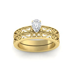 Load image into Gallery viewer, pear-shaped-filigree-single-stone-diamond-wedding-ring-set-in-yellow-gold-FDENS3289PEANGLE5-NL-YG.jpg?v=1763371075

