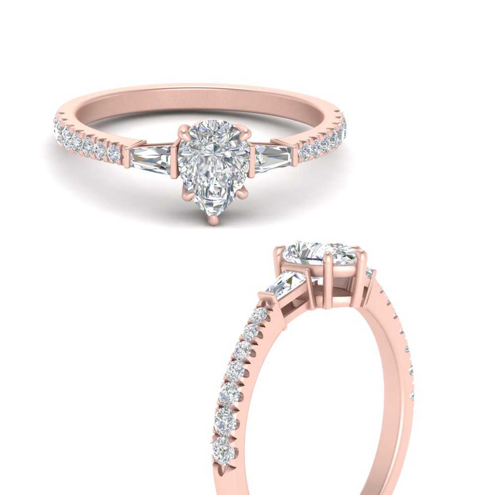 Delicate Antique Pave Pear Engagement Ring