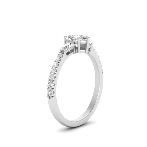 Delicate Antique Pave Pear Shaped Diamond Ring